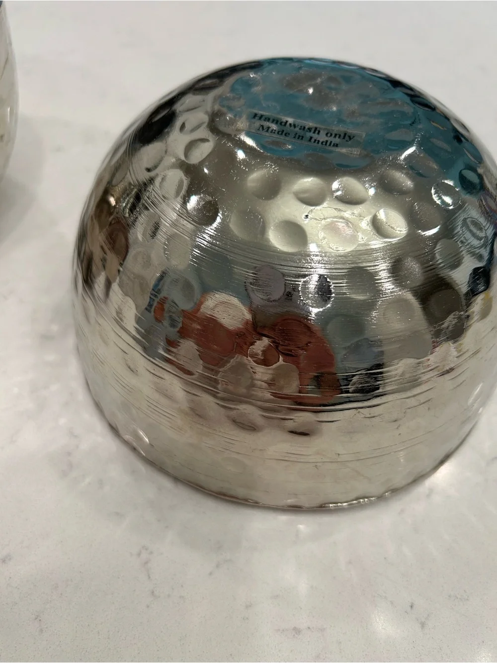 Hammered Metal Serving Bowls - Silver Tone